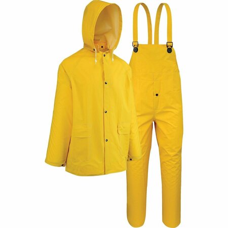 WEST CHESTER PROTECTIVE GEAR Protective Gear 2XL 3-Piece Yellow PVC Rain Suit 44035/2XL